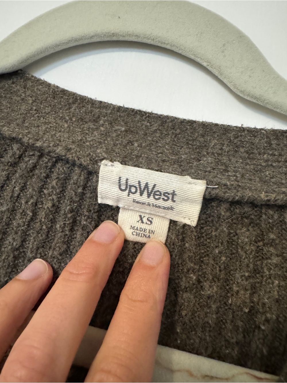 UpWest Ribbed Button-Front Cardigan - Brown - Picture 2 of 2